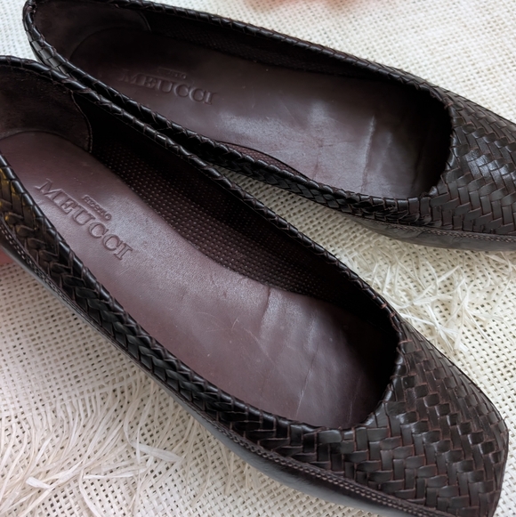 Sesto Meucci Dark Brown Woven Loafers - Picture 8 of 9